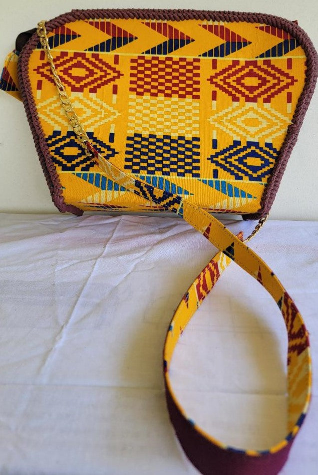 Kente print handbag