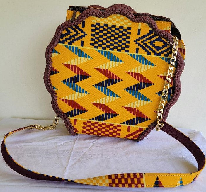 Kente print handbag