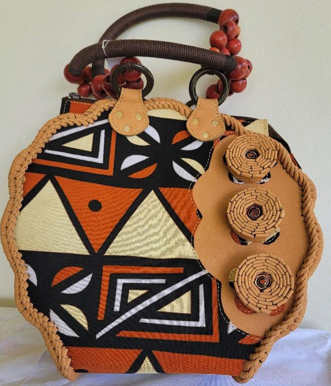 Mudcloth print handbag