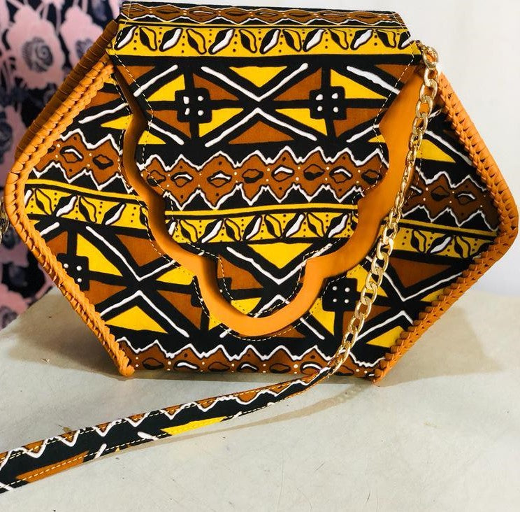 Mudcloth print handbag