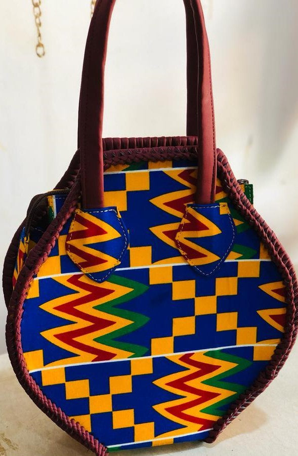 Kente print handbag