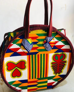 Kente print handbag