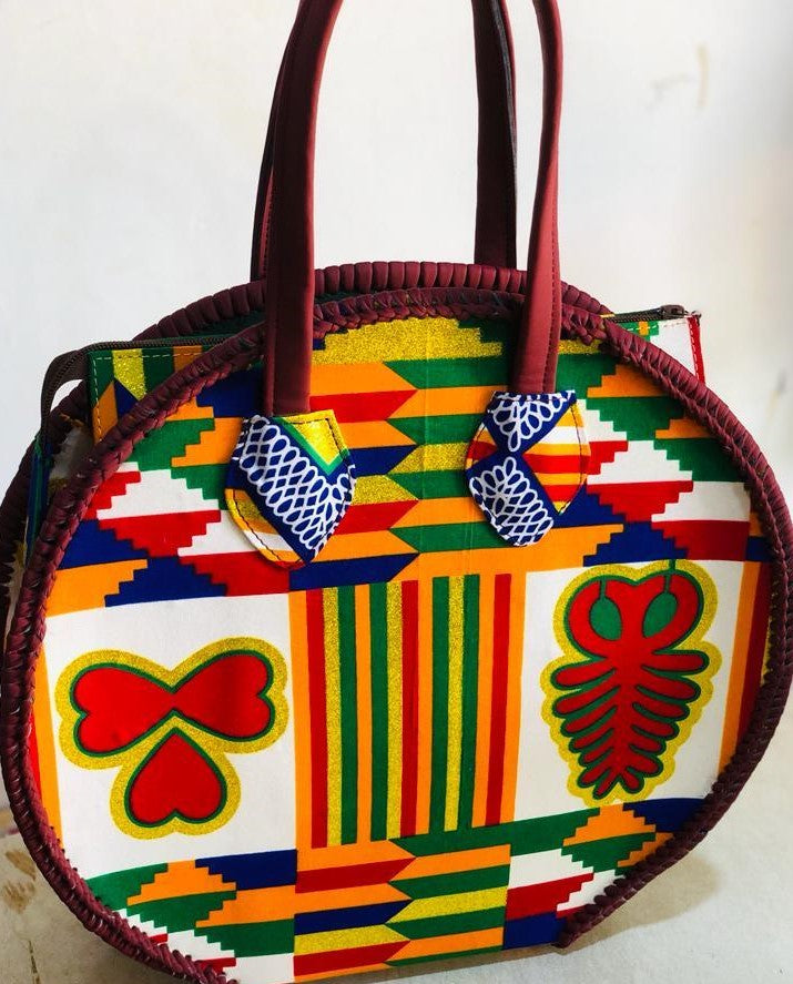 Kente print handbag