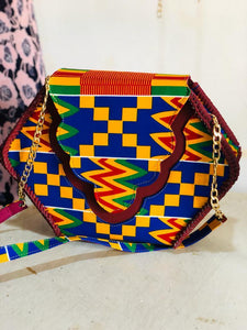 Kente print handbag