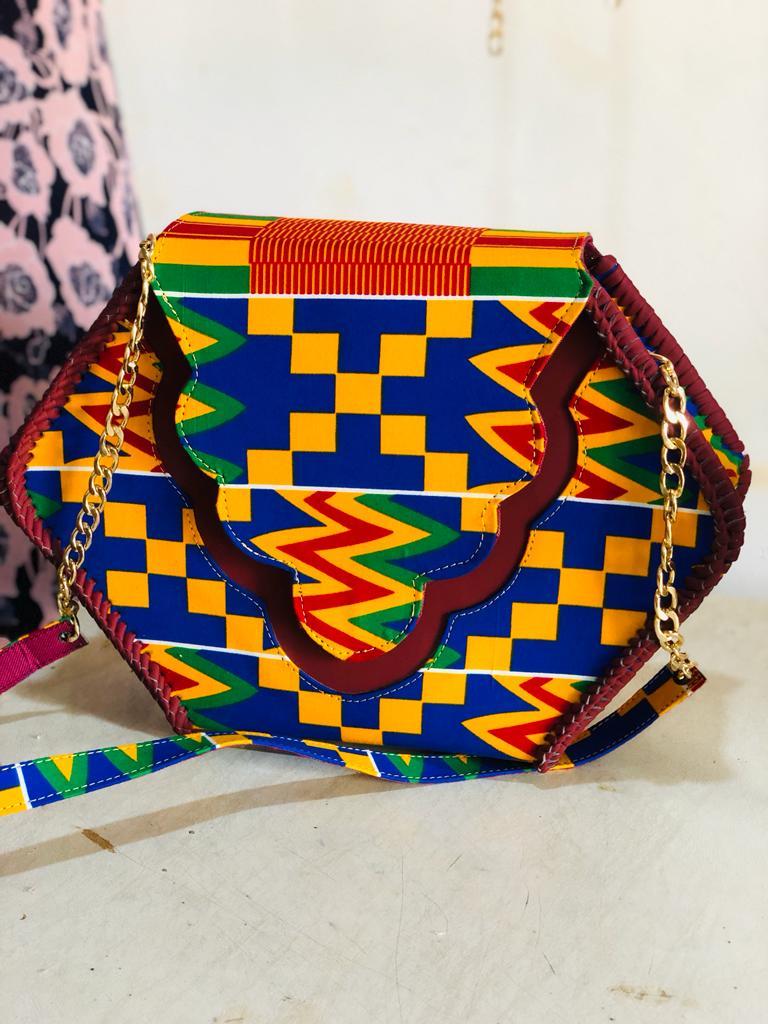 Kente print handbag